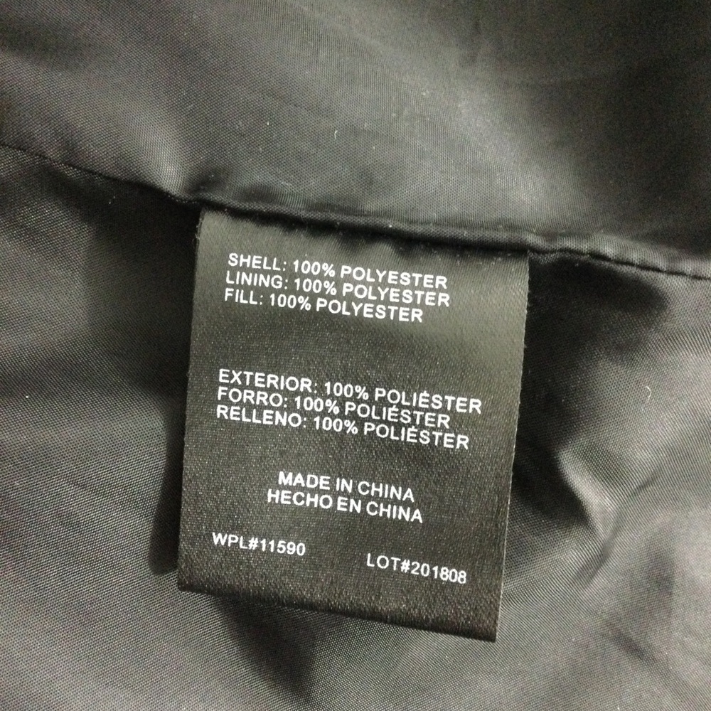 Waterproof Quilted Black Jacket Snap Button Down Size M - Picture 7 of 9